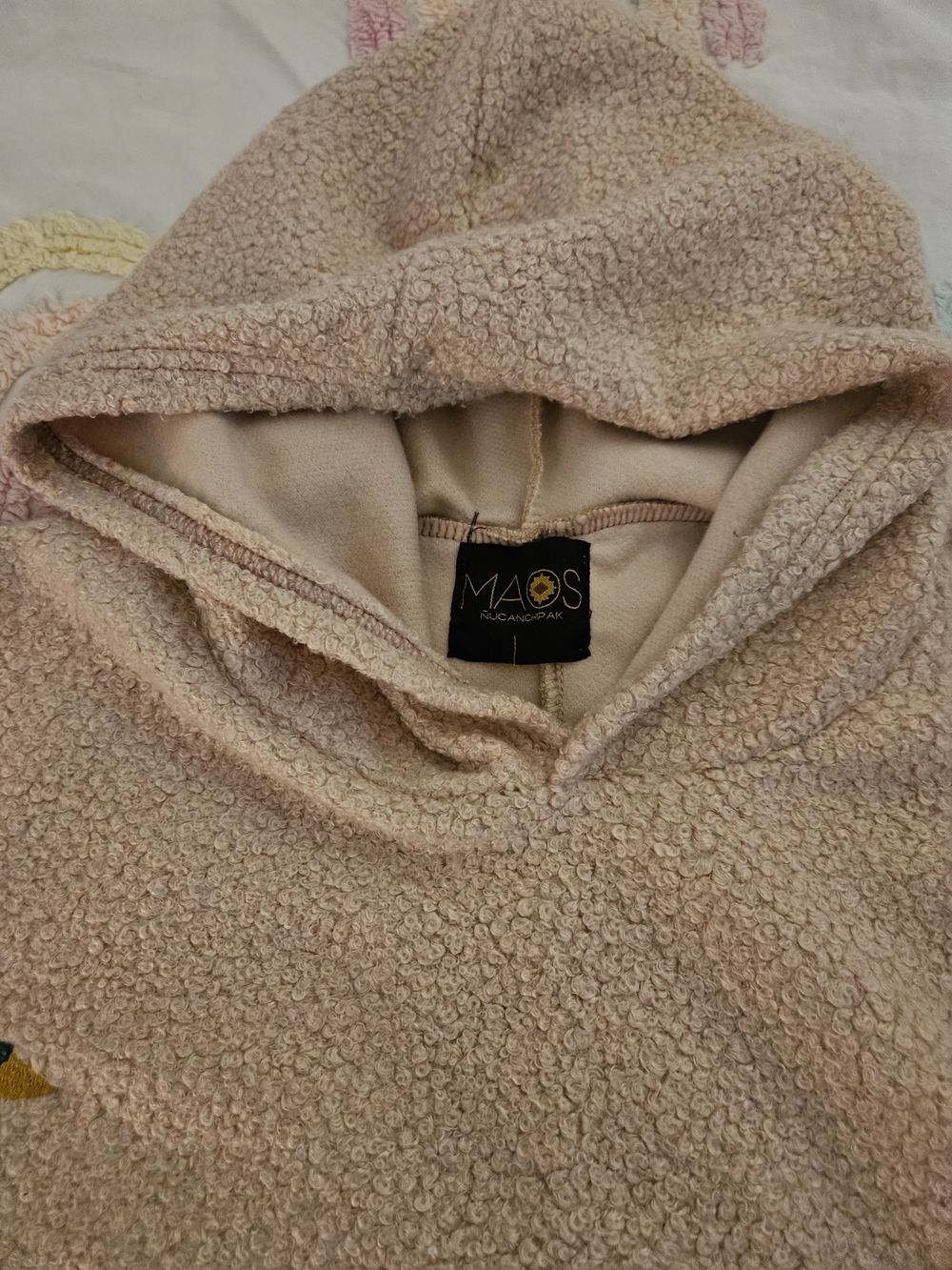 Embroidered Floral Sherpa Pullover - Blush - Picture 6 of 15
